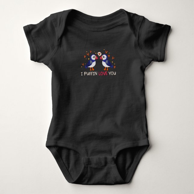 I Puffin Liebe You Relationation Hört Seevögel Baby Strampler (Vorderseite)