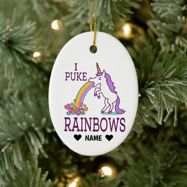 I Puke Rainbows Keramik Ornament (Baum)
