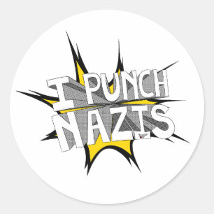 I PUNCH NAZIS RUNDER AUFKLEBER