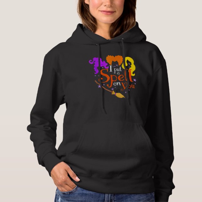 I Put Spell On You Witch Sisters Halloween Quote Hoodie (Vorderseite)