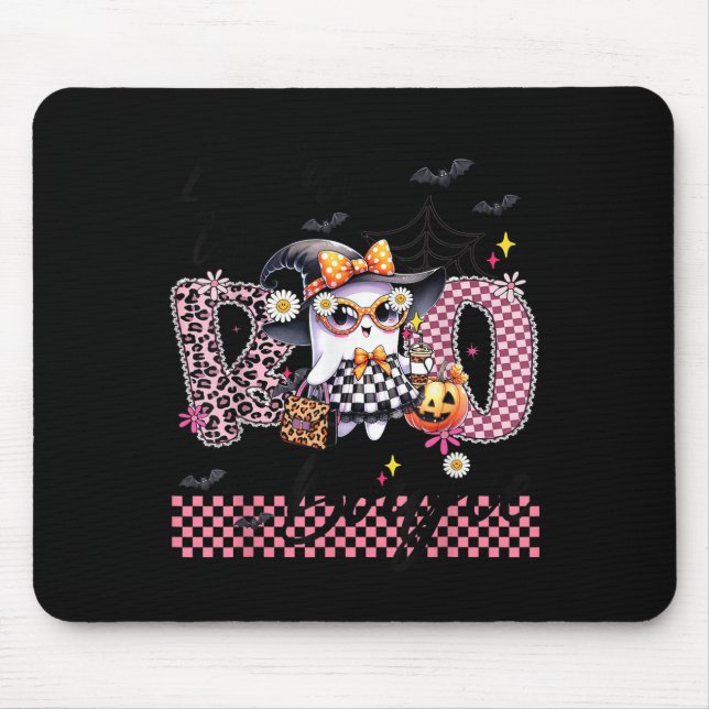 I Put The Boo In Boujee Cute Ghost Leopard Boujie  Mousepad (Vorne)