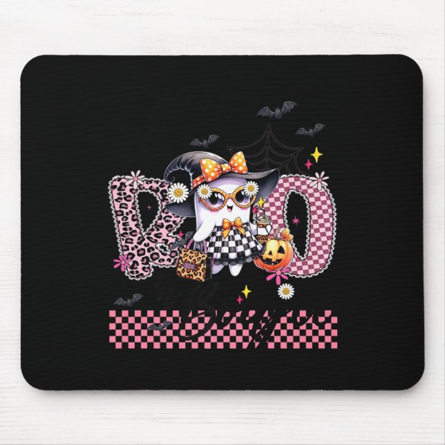 I Put The Boo In Boujee Cute Ghost Leopard Boujie  Mousepad (Vorne)