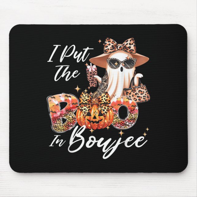 I Put The Boo In Boujee Cute Leopard Boujie Ghost  Mousepad (Vorne)