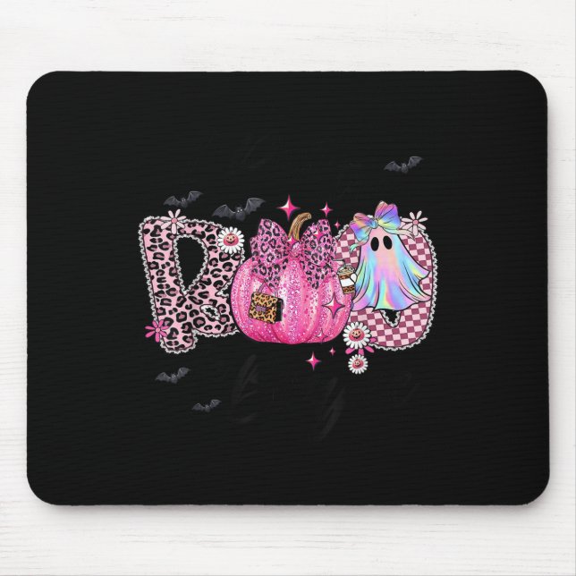 I Put The Boo In Boujee Funny Leopard Boujie Ghost Mousepad (Vorne)
