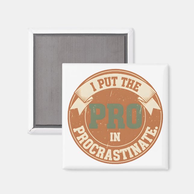 I Put the Pro in Procrastinate Magnet (Vorderseite/Rückseite)