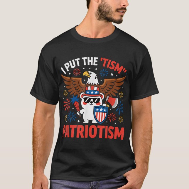 I Put The Tism In Patriotism Athletic Eagle  T-Shirt (Vorderseite)