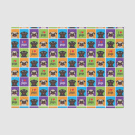 I quadriert Liebe-Mops-Farbe Gewebe-Verpackung Seidenpapier