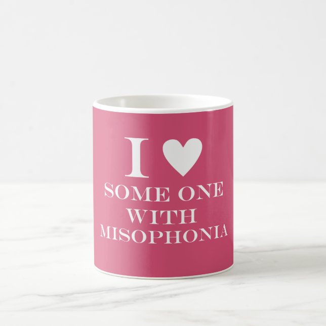 ♥ I quelqu'un avec la tasse de Misophonia - rose (Centre)