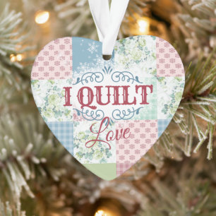 I quilt-Liebe-Patchwork-Quilter-Nähwein Weihnacht Ornament