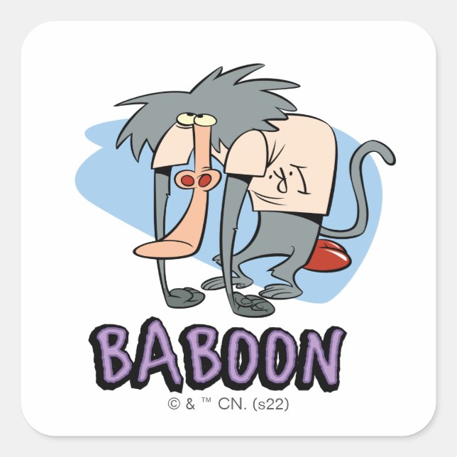 I.R. Baboon Character Graphic Quadratischer Aufkleber (Vorderseite)