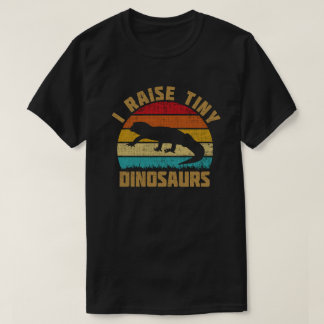 I Raise Tiny Dinosaur Vintag Retro Leopard Gecko T-Shirt