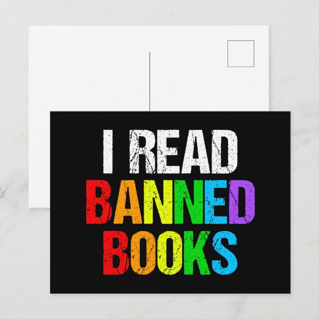 I Read Banned Books Rainbow Postkarte (Vorne/Hinten)