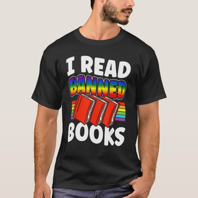 I Read Banned Books Reading Library 4 T-Shirt (Vorderseite)