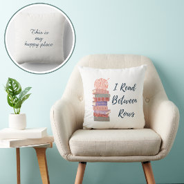 I Read Between Rows Crochet Knitting Book Lover Kissen