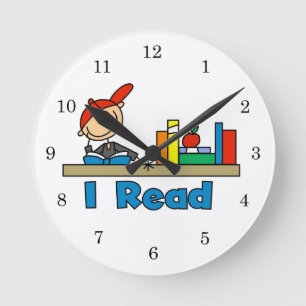 I Read Runde Wanduhr