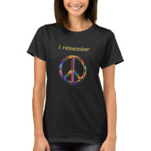 "I Remember" Text with Peace Symbol