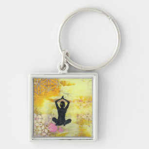 I Remember to Meditate Yoga Girl Key Chain Schlüsselanhänger