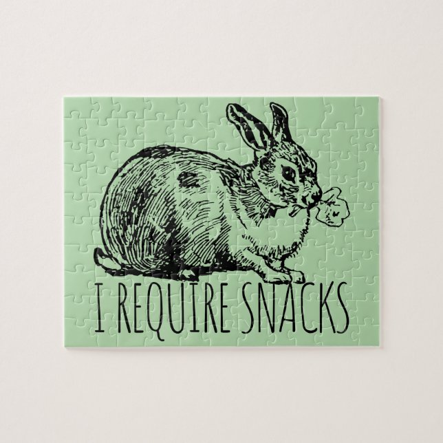 I Require Snacks Cute Bunny Rabbit (Horizontal)