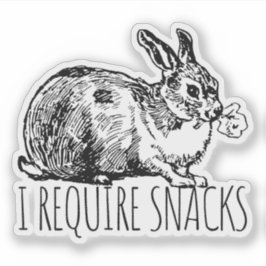 I Require Snacks Cute Bunny Rabbit Aufkleber