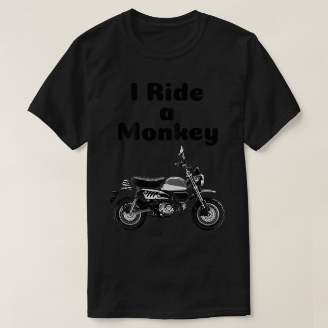 I Ride a Monkey - Motorrad Minibike T-Shirt (Design vorne)