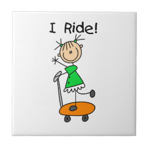I Ride - Girl on Scooter Fliese