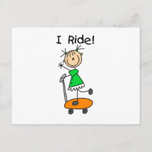 I Ride - Girl on Scooter Postkarte