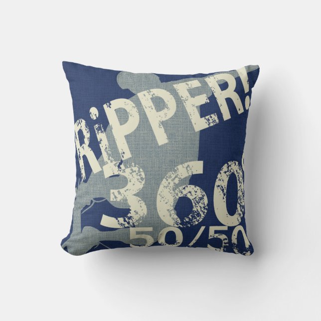 I Ripper Skateboard Kissen Navy Blues Reversible (Vorderseite)