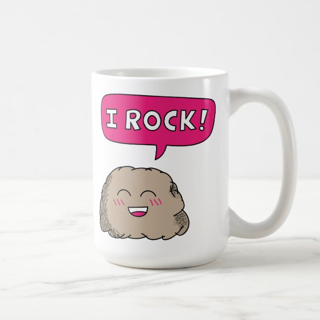 I Rock Niedlich Rock Pun Spaß Tasse (Rechts)