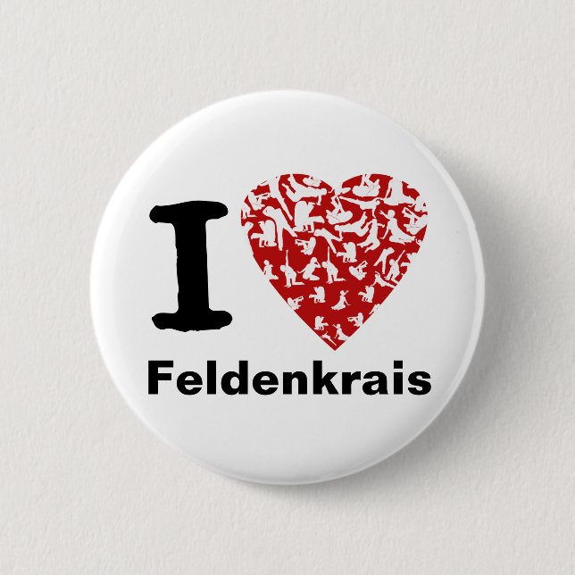 I rotes Herz Herz Feldenkrais Knopf-| Button (Vorderseite)