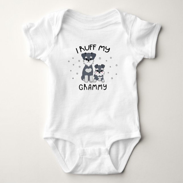I Ruff My Grammy - Niedlicher Welpenhund Baby Strampler (Vorderseite)