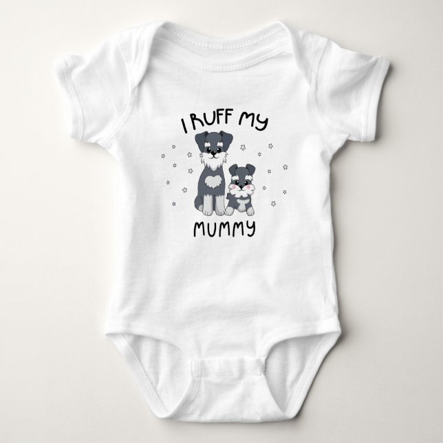 I Ruff my - Niedlicher Welpenhund Baby Strampler (Vorderseite)