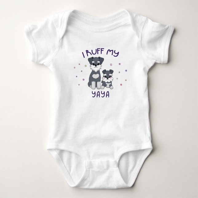 I Ruff My Yaya - Niedliche Hunde Baby Strampler (Vorderseite)