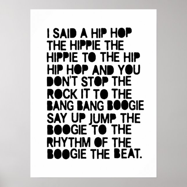 I said a hip hop poster (Vorne)