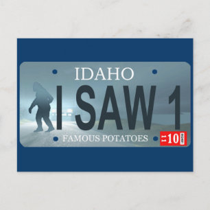 "I Saw 1" Sasquatch Lizenzplatte Postkarte
