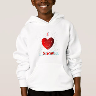I scherzt Herz-Schnee mit Kapuze Sweatshirt
