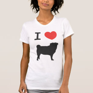 I schließt Pugs auf T-Shirt
