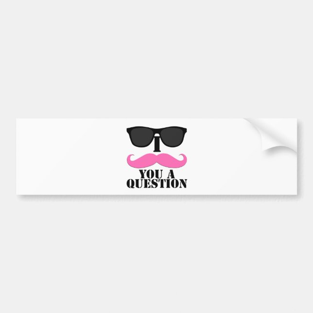 I Schnurrbart Sie ein Fragen-Rosa mit Sonnenbrille Autoaufkleber (Vorne)