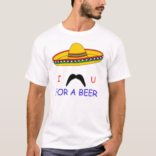 I Schnurrbart Sie für einen T - Shirt Bier Cinco