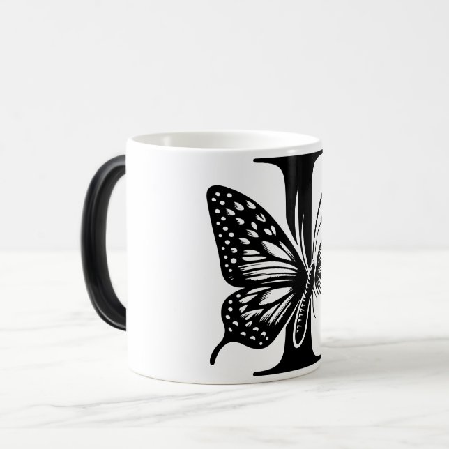 I Schwarzer Butterfly Verwandlungstasse (Vorderseite Links)
