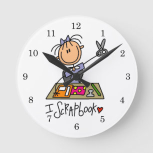 I Scrapbook Runde Wanduhr