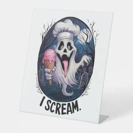 "I Scream" Funny Ghost Koch Halloween Ice Cream St Sockelschild