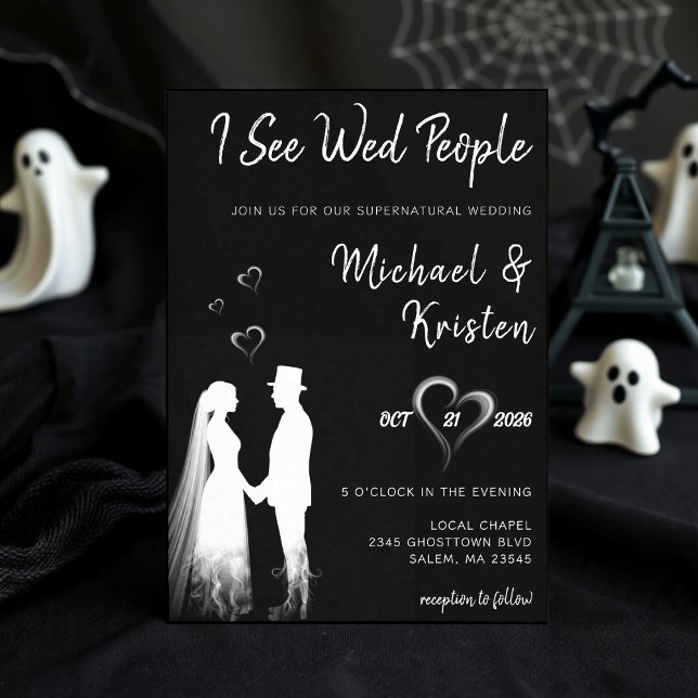 I See Wed People Gothic Ghost Halloween Wedding Einladung (I See Wed People Gothic Ghost Halloween Wedding Invitation
)