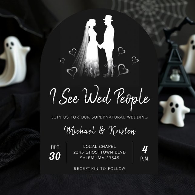 I See Wed People Gothic Ghost Halloween Wedding Einladung (Von Creator hochgeladen)