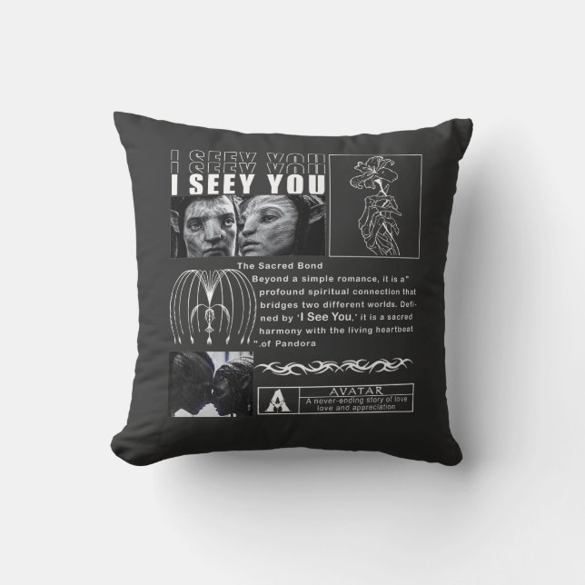 I See You" Soul Connection Art - Minimalist Black  Kissen (Vorderseite)