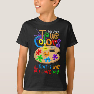 I See Your True Color Autism Painting Palette Puzz T-Shirt