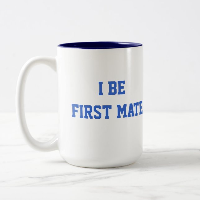 I seien Sie erster Kamerad. Blau und Weiß Zweifarbige Tasse (Links)