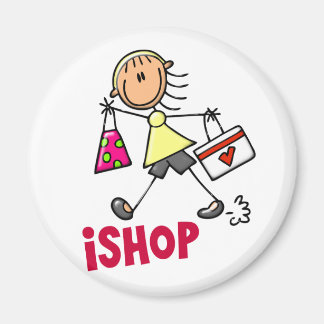 I SHOP Strichmännchen T - Shirt & Geschenke Magnet