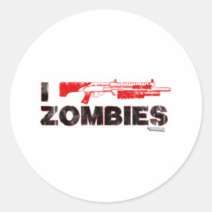 I Shotgun Zombies - Schusswaffe tötet Mutant Zomb Runder Aufkleber