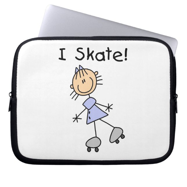 I Skate - Girl Roller Skater Laptopschutzhülle (Vorderseite)