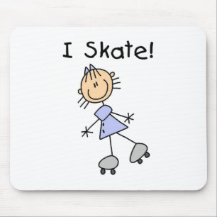 I Skate - Girl Roller Skater Mousepad